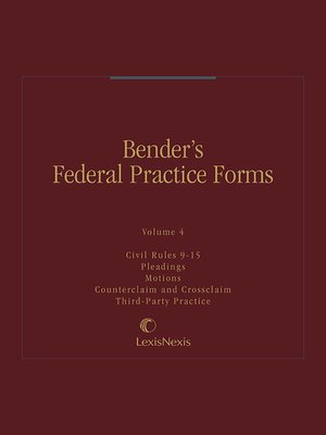 cover image of Bender's Federal Practice Forms
